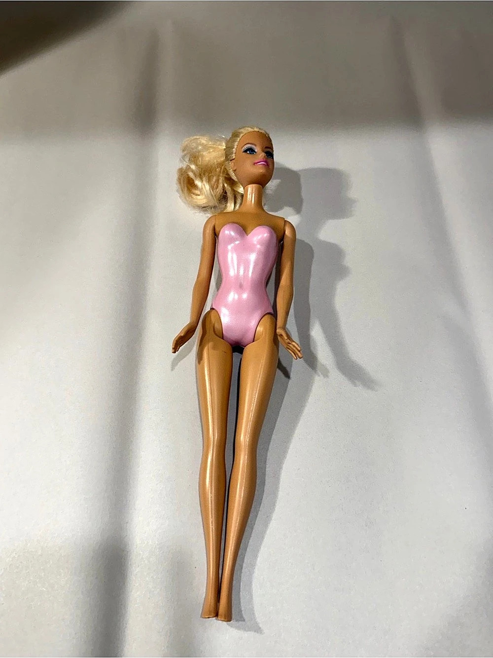 Vintage Barbie Doll Pink Leotard Blonde Hair